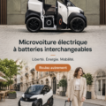 Microcar électrique d'un modèle élégant avec batteries interchangeables
