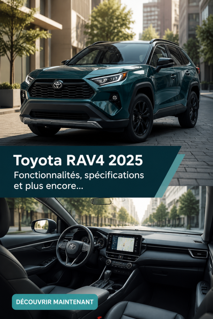 Toyota RAV4 2025, un SUV moderne avec des innovations technologiques