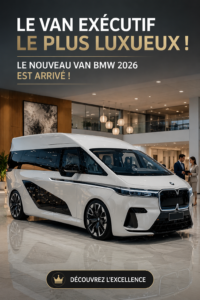 Un VAN BMW 2026 de luxe, prêt pour un voyage en famille.