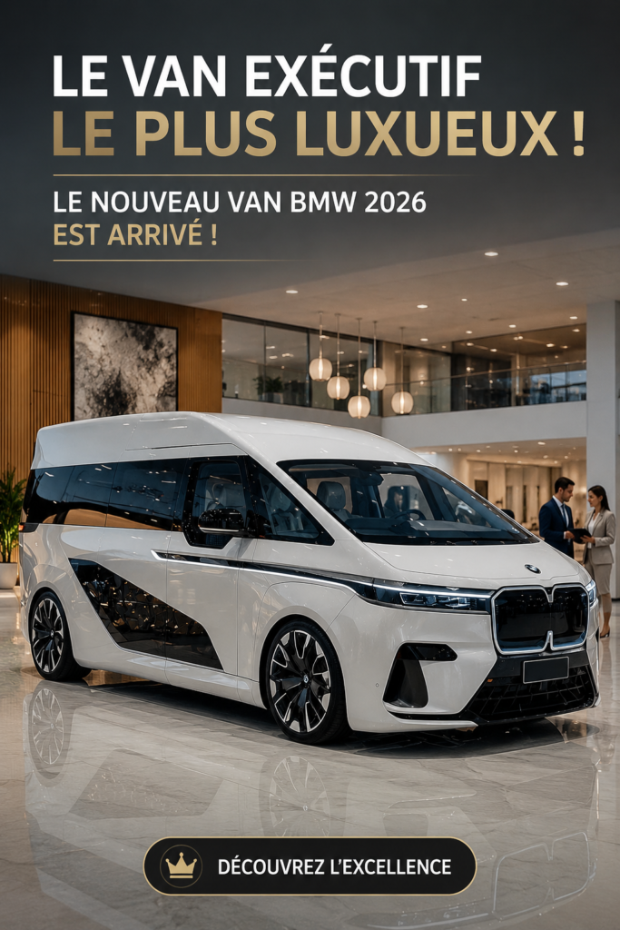 Un VAN BMW 2026 de luxe, prêt pour un voyage en famille.