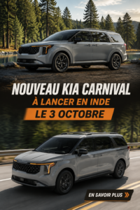 Image de la nouvelle Kia Carnival avec un design moderne et familial.