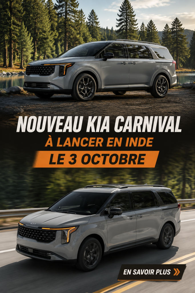 Image de la nouvelle Kia Carnival avec un design moderne et familial.