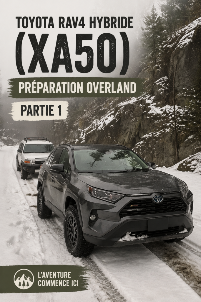 Toyota RAV4 Hybrid prêt pour une aventure sur route off-road.