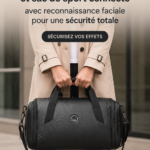 Sac à dos connecté avec système de sécurité Face ID, prêt pour l'aventure.