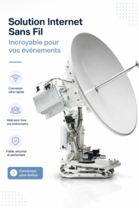Illustration d'un événement avec un système wifi sans fil efficace, rassemblement convivial et connecté.