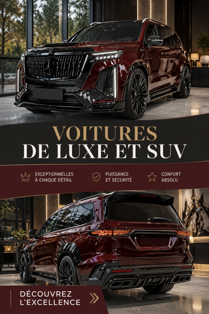 Un SUV électrique de luxe sur une route ensoleillée, mettant en avant son design élégant et moderne.