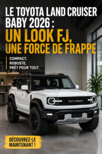 Toyota Baby Land Cruiser 2026 au design inspiré du FJ, prêt pour l'aventure.
