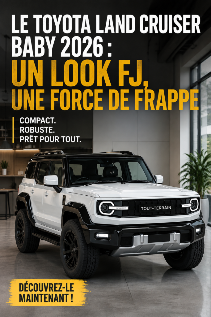 Toyota Baby Land Cruiser 2026 au design inspiré du FJ, prêt pour l'aventure.