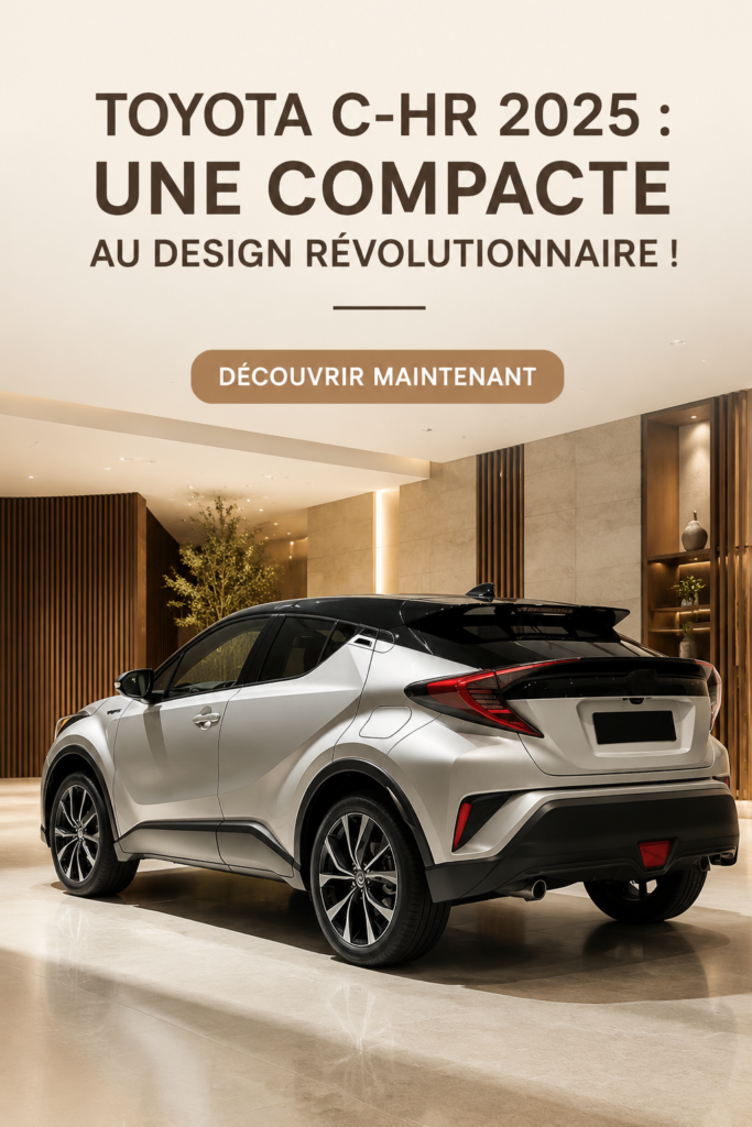 Vue du Toyota C-HR 2025 mettant en avant son design moderne et attractif.