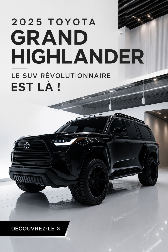 Toyota Grand Highlander 2025, un nouveau SUV moderne, en pleine nature.