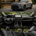 Toyota Grand Highlander garé dans un environnement familial, idéal pour les sorties en famille.