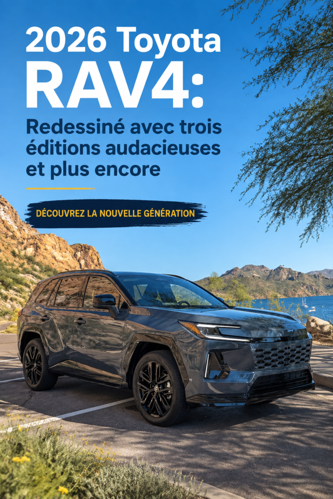 Toyota RAV4 2026 en couleur moderne sur route