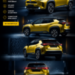 Toyota Yaris Cross vue de côté, un SUV moderne adapté aux femmes actives.