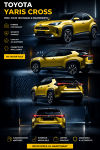 Toyota Yaris Cross vue de côté, un SUV moderne adapté aux femmes actives.