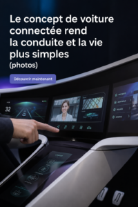 Concept de voiture connectée Bosch, illustration montrant l'innovation automobile.