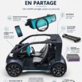 Concept de voiture électrique partagée de Honda avec un design moderne.