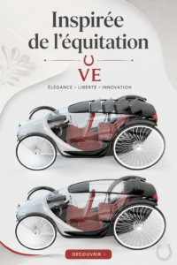 Voiture électrique inspirée du design équestre, montrant des éléments raffinés.