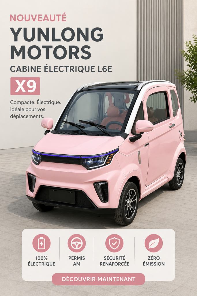 Yunlong X9, voiture électrique moderne et pratique sur une route urbaine.