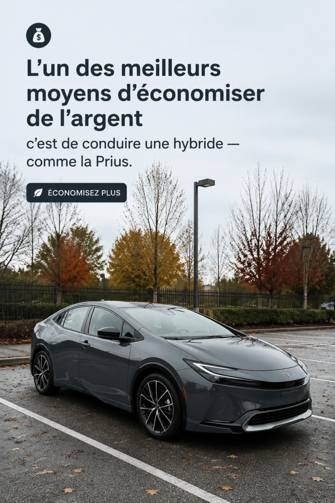 Voiture hybride stationnée dans une allée, mettant en avant son design moderne et écoresponsable.