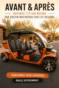 Transformation avant-après d'une voiture électrique unique et moderne.