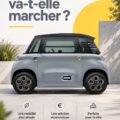 Vue extérieure de la Citroën Ami, une voiture électrique compacte et moderne.