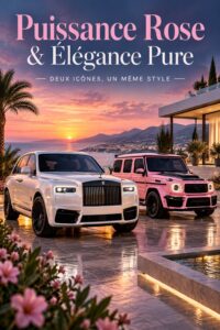 Image de la Rolls-Royce Cullinan aux côtés du Brabus G-Wagon, illustrant le luxe et la puissance de ces modèles de voitures.
