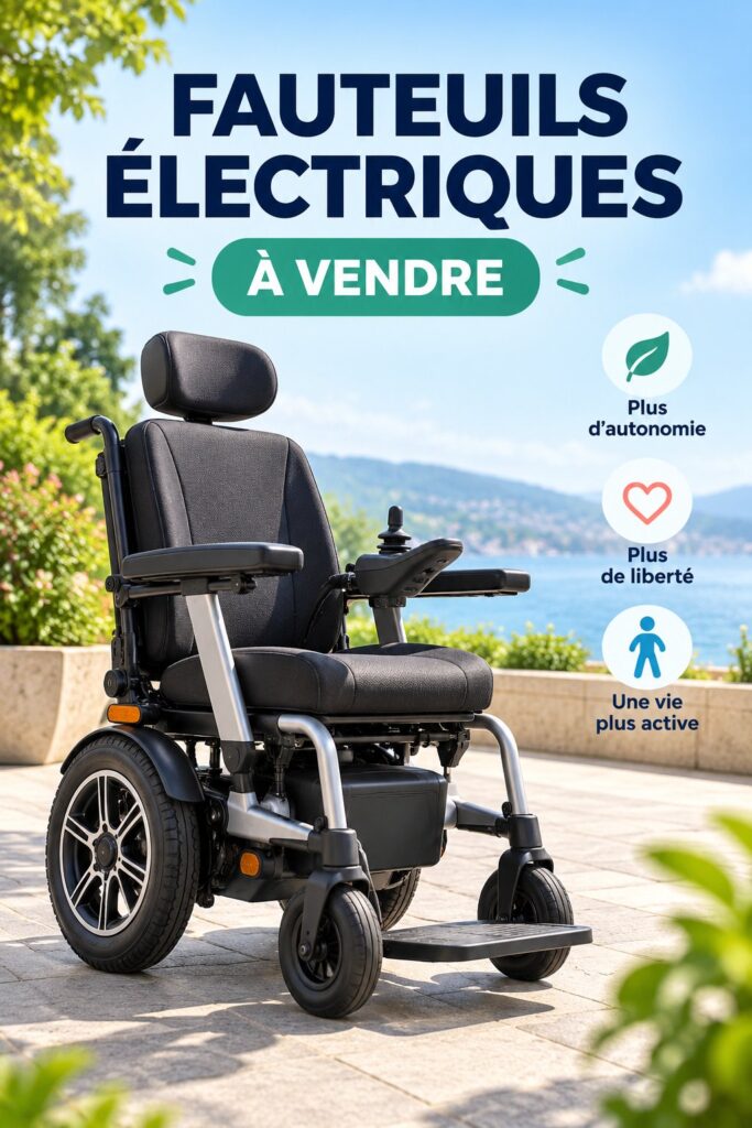 Fauteuil roulant électrique moderne sur un sentier ensoleillé.