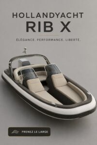 HollandYacht RIB X-Tender en mer, alliant élégance et performance.