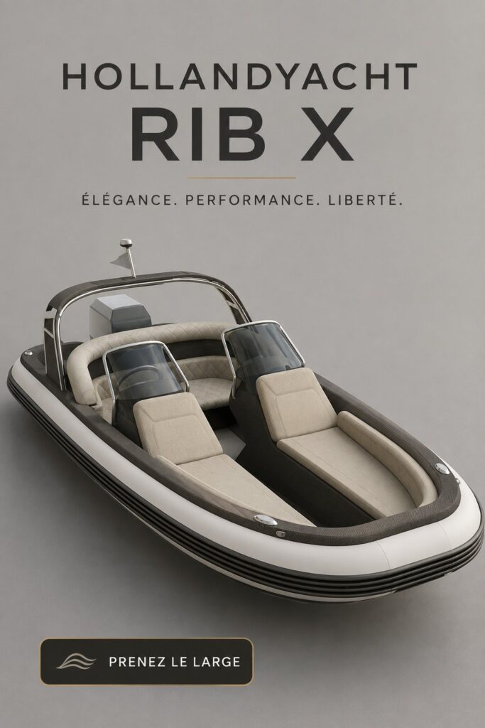 HollandYacht RIB X-Tender en mer, alliant élégance et performance.