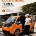 Le Mia Electric Microbus exposé dans un environnement urbain, illustrant son design moderne et attractif.