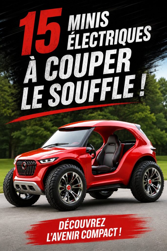 Mini voiture électrique moderne et élégante sur une route urbaine