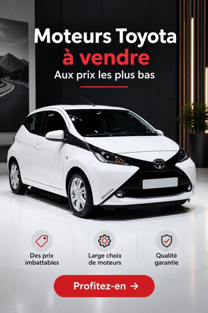 Un moteur Toyota en exposition, mettant en avant la technologie innovante et le design moderne.