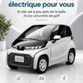 Nouvelle voiture électrique de Toyota, compacte et moderne, vue de profil.