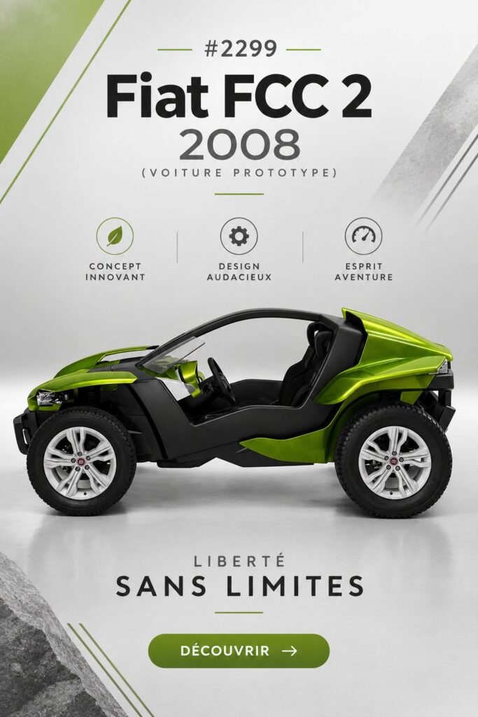 Prototype Fiat FCC 2 de 2008 affichant un design moderne et futuriste.