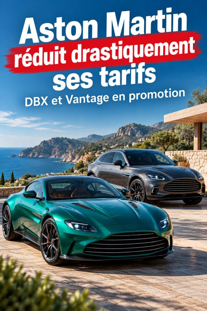 Aston Martin DBX et Vantage avec une étiquette de prix réduite.