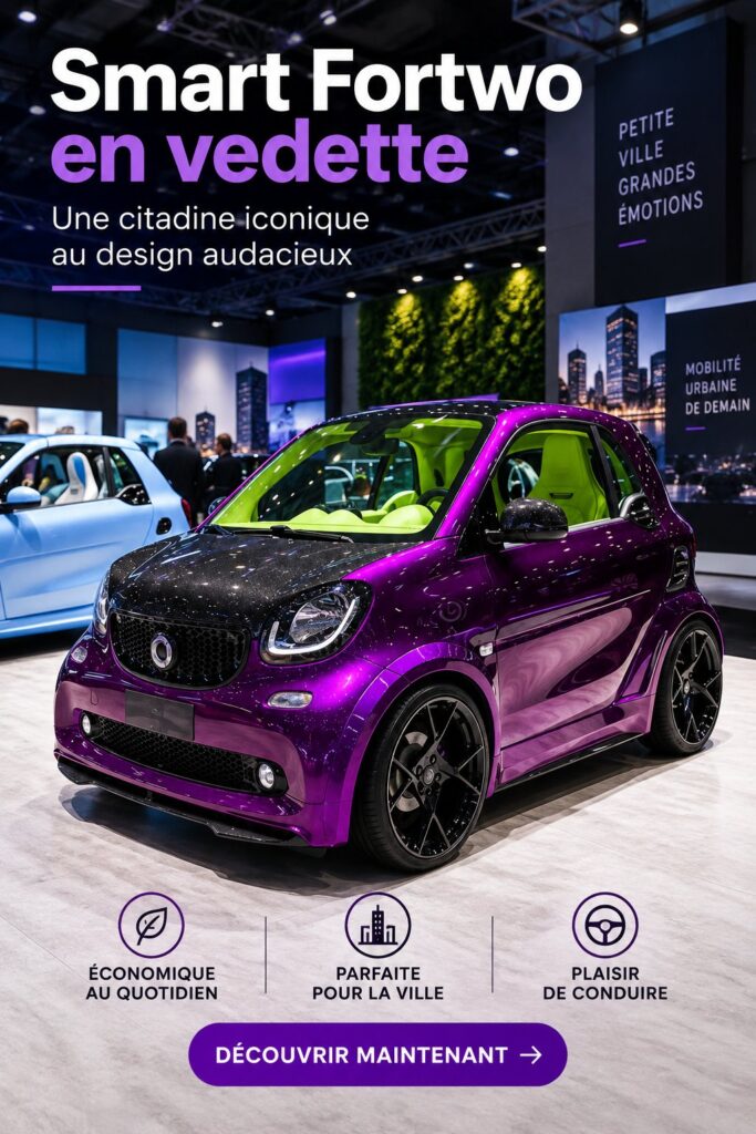 Image de la Smart Fortwo, une voiture électrique innovante et compacte.