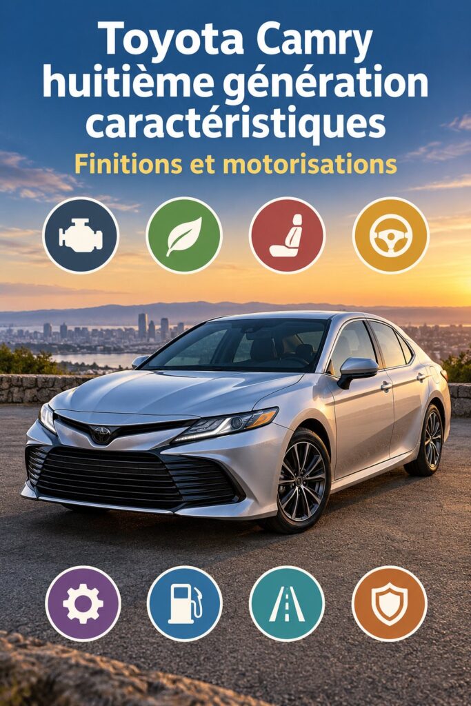 Vue de la Toyota Camry XSE 8ème génération, un véhicule élégant et moderne