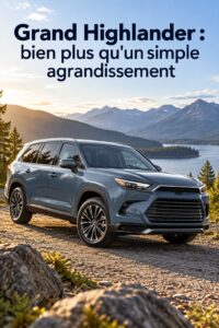Vue du Toyota Grand Highlander 2024, un SUV moderne et élégant.