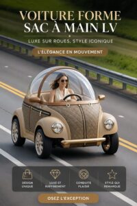 Voiture inspirée des sacs Louis Vuitton, un mélange de luxe et de design
