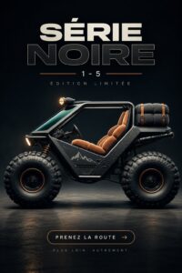 Groupe de voitures Black Series en pleine nature, montrant leur design unique
