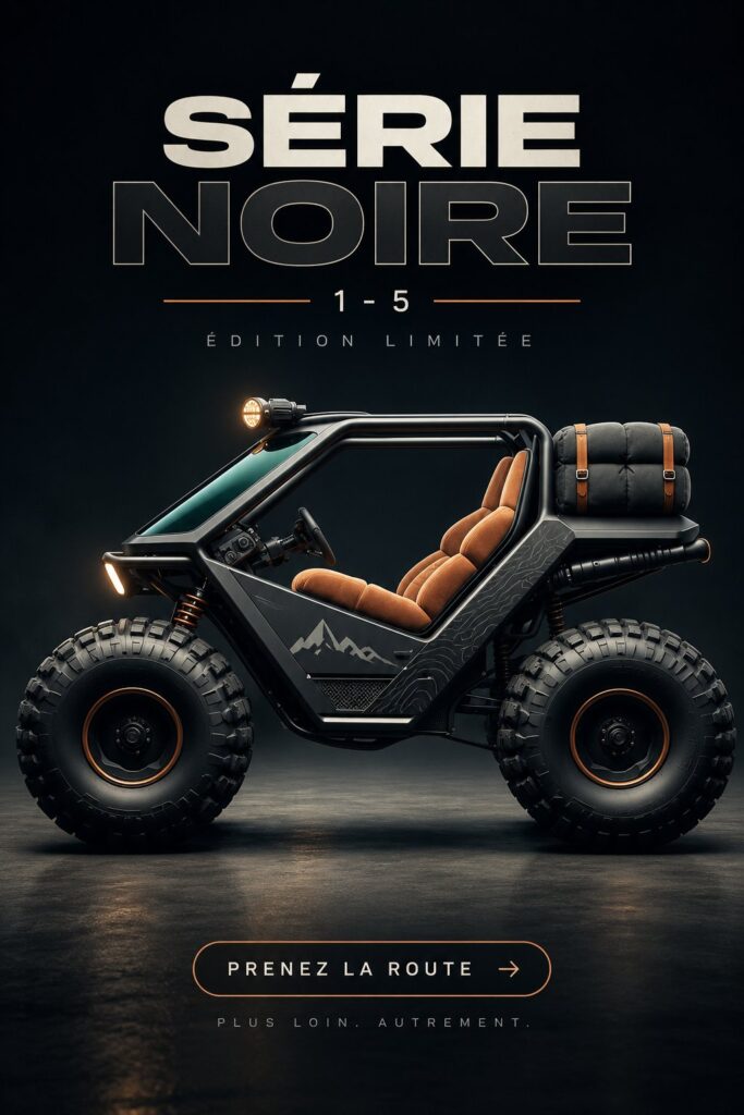 Groupe de voitures Black Series en pleine nature, montrant leur design unique