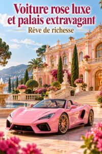 Une voiture de sport électrique rose, symbole d'élégance moderne.