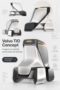 Concept Volvo TIO illustrant l'avenir de la mobilité personnelle avec un design futuriste