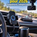 Une voiture moderne équipée d'accessoires technologiques avancés.