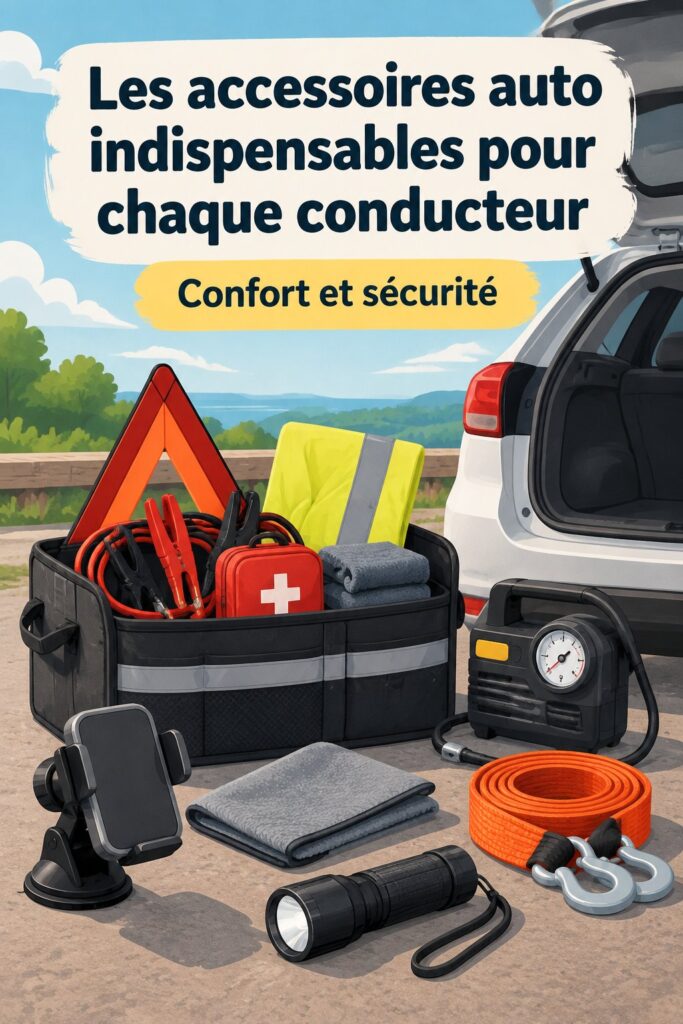 Gadgets et accessoires pour voitures électriques présentés sur une table.