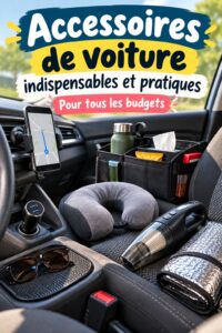 Accessoires de voiture pratiques et modernes sur un fond lumineux.
