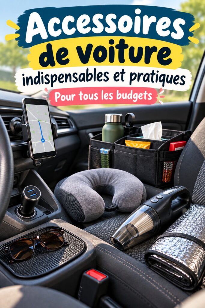 Accessoires de voiture pratiques et modernes sur un fond lumineux.