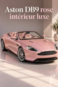 Aston Martin DB9 avec un intérieur rose élégant et moderne
