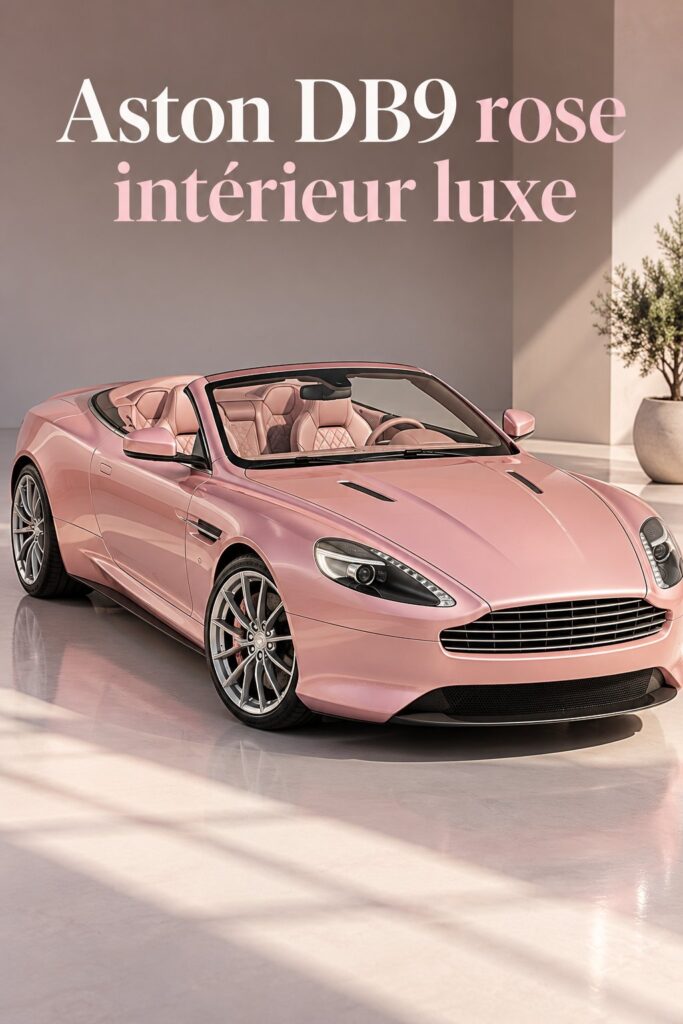 Aston Martin DB9 avec un intérieur rose élégant et moderne