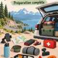 Voiture électrique préparée pour un road trip en Occident